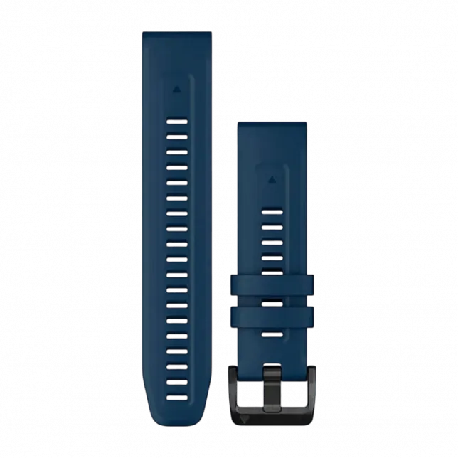 Ремінець QuickFit 22 мм, Captain Blue темно-синій, Black Stainless Steel застібка, силіконовий