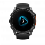 Смарт-годинник Garmin Fenix 8 51мм, AMOLED Slate Gray з Black чорним силіконовим ремінцем
