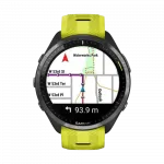 Смарт-годинник Garmin Forerunner 965 Carbon Grey DLC Titanium Bezel з чорним корпусом та Amp Yellow/Black силіконовим ремінцем