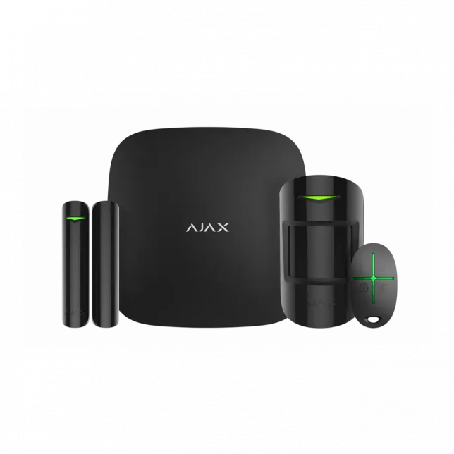 Комплект охоронної сигналізації Ajax StarterKit 2, hub2, motionprotect, doorprotect, spacecontrol, jeweller, бездротовий, чорний
