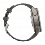 Смарт-годинник Garmin Fenix 9 Pro - inReach, Solar, 47мм Titanium з Pebble Grey темно-сірим силіконовим ремінцем