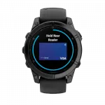 Смарт-годинник Garmin Fenix E 47мм, AMOLED Slate Gray Steel з чорним силіконовим ремінцем