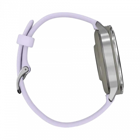 Смарт-годинник Garmin Venu 4 41 мм Silver з Periwinkle бузковим силіконовим ремінцем