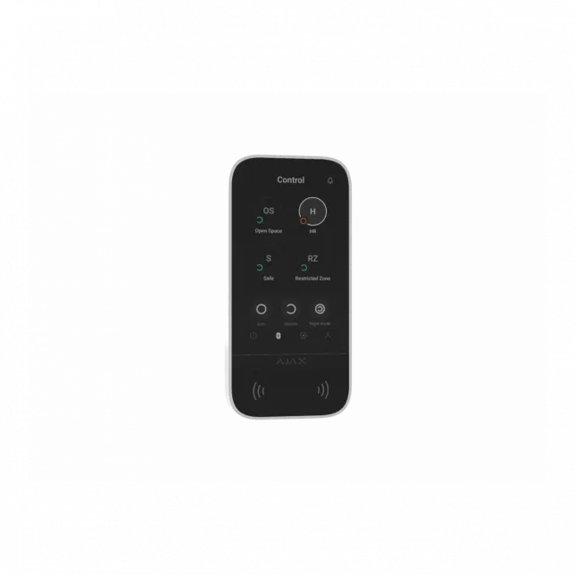 Клавіатура з сенсорним дисплеєм Ajax KeyPad TouchScreen, jeweller, бездротовий, білий