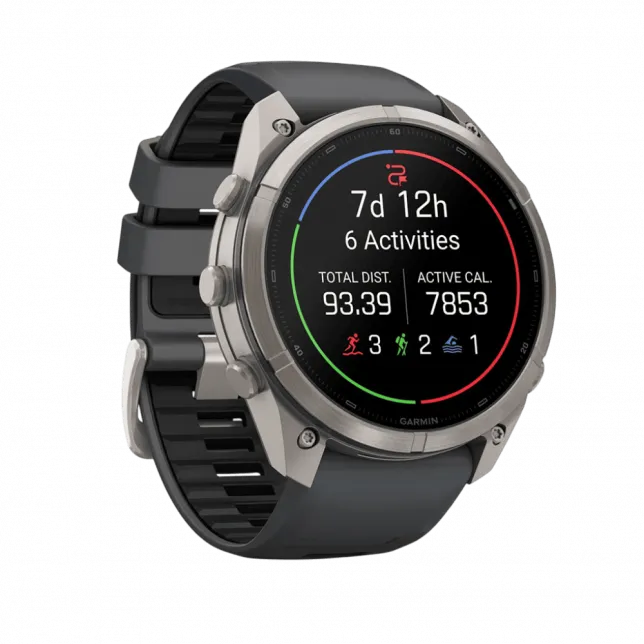 Смарт-годинник Garmin Fenix 9 Pro 51мм, Titanium з Graphite/Black темно-сірим/чорним силіконовим ремінцем