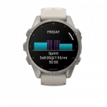 Смарт-годинник Garmin Fenix 9 43мм, Titanium з Fog Gray сірим силіконовим ремінцем