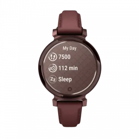 Смарт-годинник Garmin Lily 2 Classic Dark Bronze з Mulberry бордовим шкіряним ремінцем