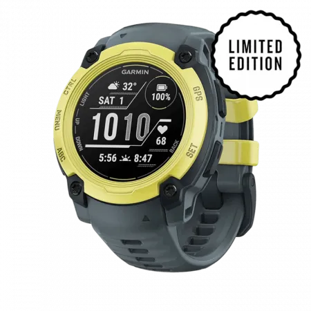 Смарт-годинник Garmin Instinct E 40 мм Electric Lime жовтий з Twilight сірим силіконовим ремінцем