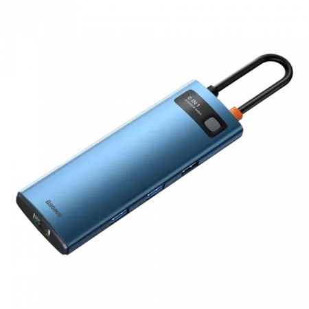 Перехідник Baseus HUB 8-in-1 Type-C Blue