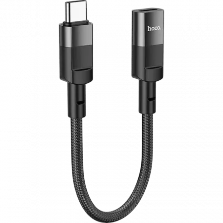 Перехідник Hoco Type-C to lightning (P+M) 10см Black U107