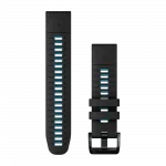  Ремінець QuickFit 22 мм, Black/Cirrus Blue чорний/блакитний силіконовий