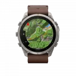 Смарт-годинник Garmin Fenix 9 Pro - inReach, 51мм Titanium з Walnut коричневим шкіряним ремінцем
