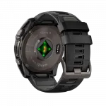 Смарт-годинник Garmin Fenix 8 51мм, AMOLED Sapphire, Carbon Grey DLC Titanium з Black/Pebble Grey чорним силіконовим ремінцем