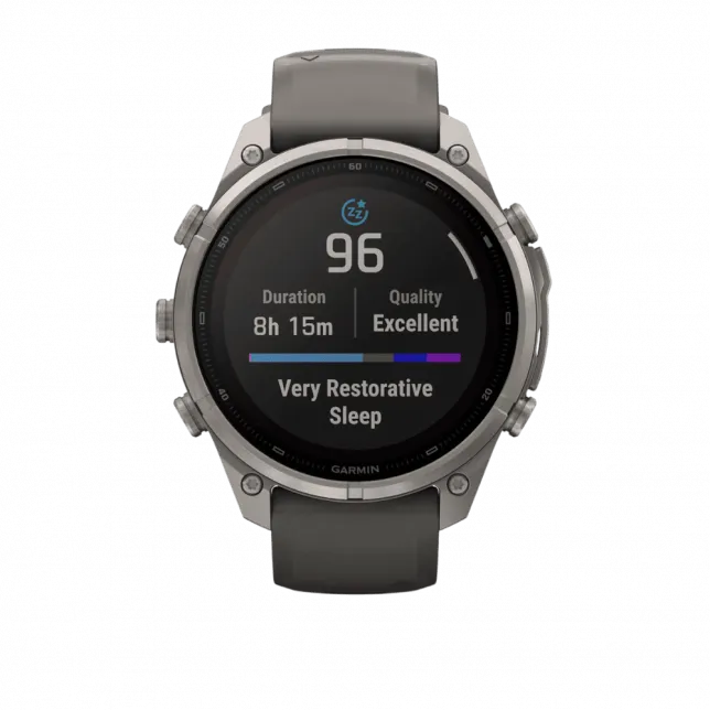 Смарт-годинник Garmin Fenix 9 Pro - inReach, Solar, 47мм Titanium з Pebble Grey темно-сірим силіконовим ремінцем