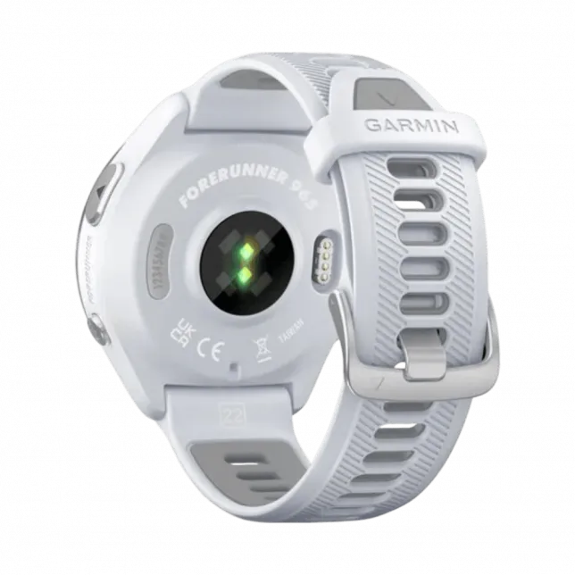 Смарт-годинник Garmin Forerunner 965 Titanium Bezel з Whitestone корпусом та Whitestone/Powder Grey силіконовим ремінцем
