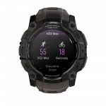 Смарт-годинник Garmin Instinct 3 50 мм, AMOLED Black чорний з Charcoal коричневим силіконовим ремінцем