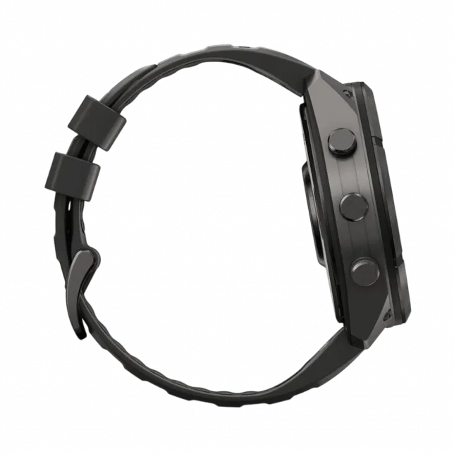 Смарт-годинник Garmin Fenix 9 Pro - inReach, 51мм Carbon Gray DLC Titanium з Black/Pebble Grey чорним/темно-сірим силіконовим ремінцем