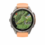 Смарт-годинник Garmin Fenix 9 Pro - inReach, 43мм Titanium з Shell Pink/Autumn Orange рожевим/помаранчевим силіконовим ремінцем