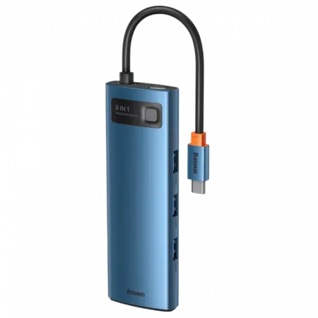 Перехідник Baseus HUB 8-in-1 Type-C Blue