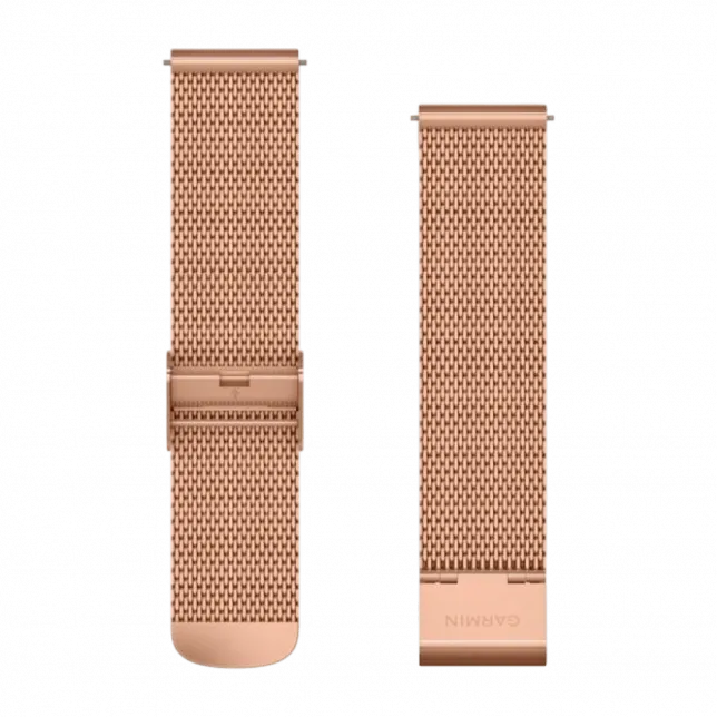 Ремінець Quick Release 20 мм, 18K Rose Gold PVD міланського плетіння металевий 