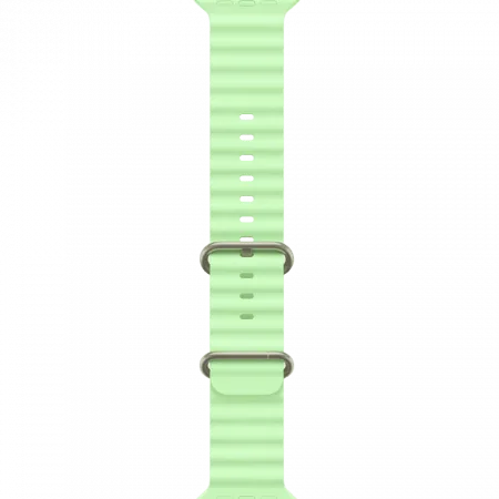 Apple Watch Ultra 4 GPS + LTE 49mm Natural Titanium Case with Neon Green Ocean Band (MJCR4+MGCF4)