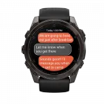 Смарт-годинник Garmin Fenix 8 51мм, AMOLED Sapphire, Carbon Grey DLC Titanium з Black/Pebble Grey чорним силіконовим ремінцем
