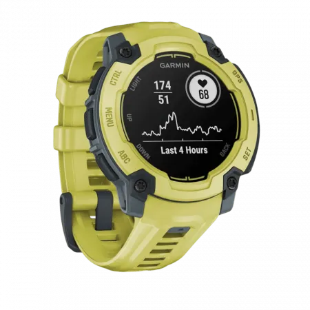 Смарт-годинник Garmin Instinct E 45 мм Electric Lime жовтий з Electric Lime жовтим силіконовим ремінцем
