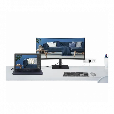 Монітор Asus 34" VA34VCPSR HDMI, DP, USB-C, 3xUSB, RJ-45, MM, VA, 3440x1440, 21:9, 100Hz, 4ms, CURVED, AdaptiveSync, HAS
