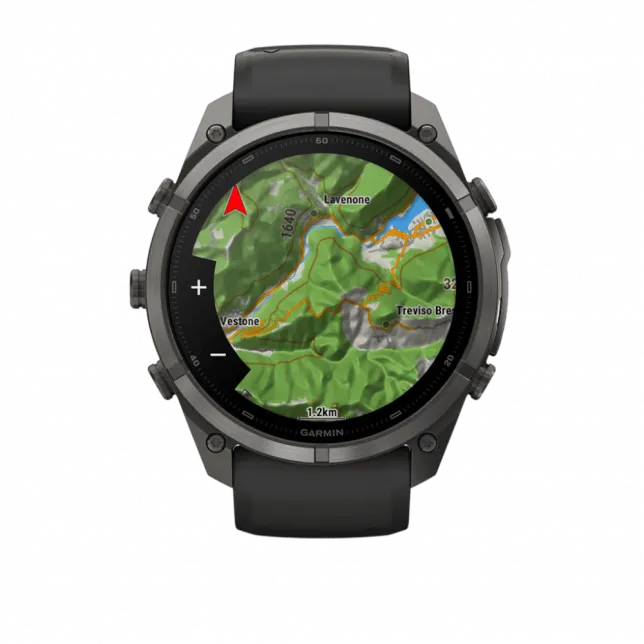 Смарт-годинник Garmin Fenix 9 Pro - inReach, 51мм Carbon Gray DLC Titanium з Black/Pebble Grey чорним/темно-сірим силіконовим ремінцем