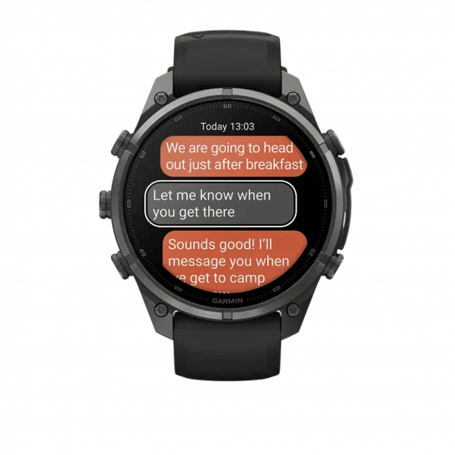 Смарт-годинник Garmin Fenix 9 Pro - inReach, 47мм Carbon Gray DLC Titanium з Black/Pebble Grey чорним/темно-сірим силіконовим ремінцем