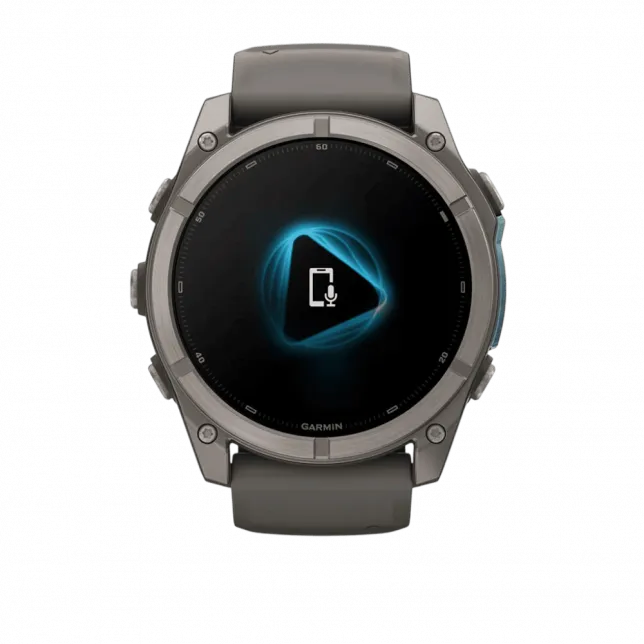 Смарт-годинник Garmin Fenix 9 51мм, Titanium з Pebble Gray темно-сірим силіконовим ремінцем