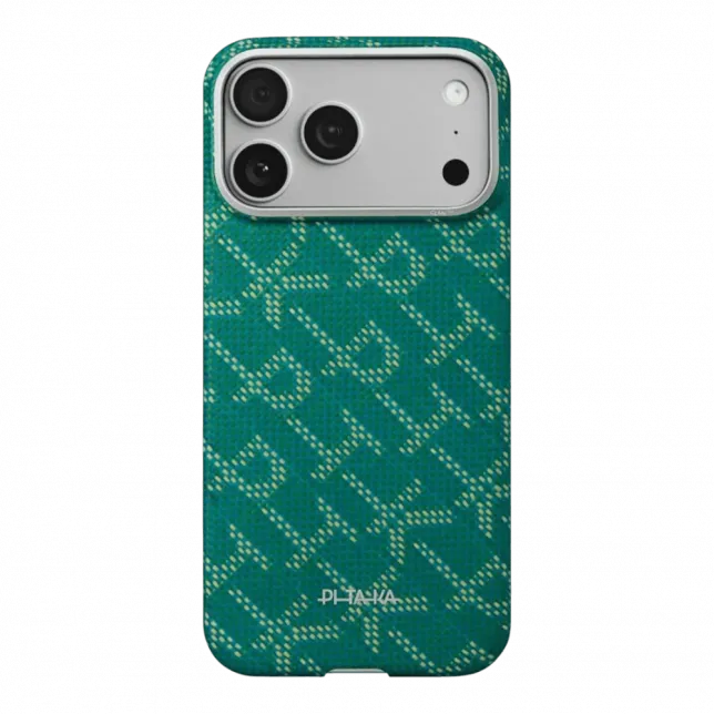 Чохол Pitaka Ultra-Slim Monogram для iPhone 17 Pro Green/Gold