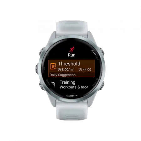 Смарт-годинник Garmin Forerunner 570 42мм Cloud Blue Aluminum з Translucent Whitestone/Cloud Blue білим силіконовим ремінцем