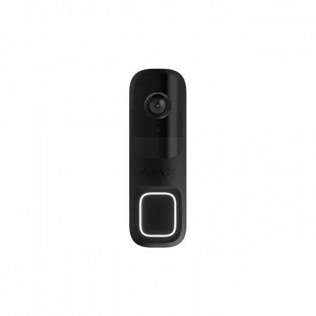 Відеодзвінок Ajax Doorbell, універсальне встановлення, 4 мп, 155° вертикальний 90° горизонтальний, іч 6м, дальнісь виявлення руху 4м, штучний інтелект, wi-fi, чорний