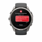 Смарт-годинник Garmin Fenix 9 Pro - inReach, 51мм Titanium з Graphite/Black темно-сірим/чорним силіконовим ремінцем