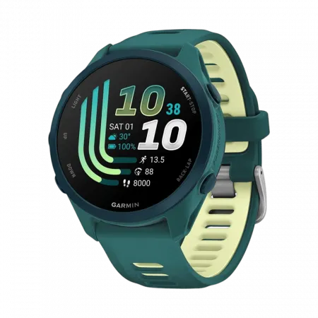 Смарт-годинник Garmin Forerunner 170 Music Teal Green зелений з Teal Green/Citron Band зеленим/жовтим силіконовим ремінцем