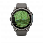 Смарт-годинник Garmin Fenix 9 47мм, Titanium з Pebble Gray темно-сірим силіконовим ремінцем