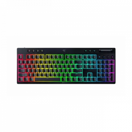 Клавіатура механічна Razer BlackWidow V4 Low-profile HyperSpeed, 104key, Green Switch, USB-A/WL/BT, EN, RGB, чорний