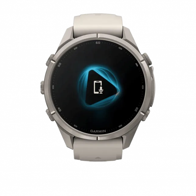 Смарт-годинник Garmin Fenix 9 Pro 43мм, Titanium з Fog Grey/Dark Sandstone сірим/темно сірим силіконовим ремінцем