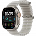 Apple Watch Ultra 4 GPS + LTE 49mm Natural Titanium Case with Translucent Gray Ocean Band (MJAD4)