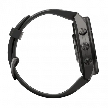 Смарт-годинник Garmin Fenix 9 Pro - inReach, 43мм Carbon Gray DLC Titanium з Black/Pebble Grey чорним/темно-сірим силіконовим ремінцем