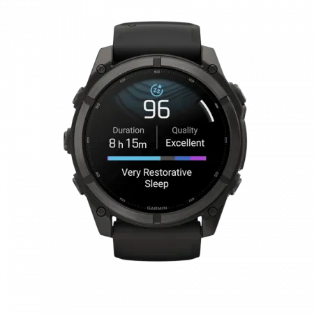Смарт-годинник Garmin Fenix 9  51мм, Carbon Grey DLC Titanium з Black чорним силіконовим ремінцем