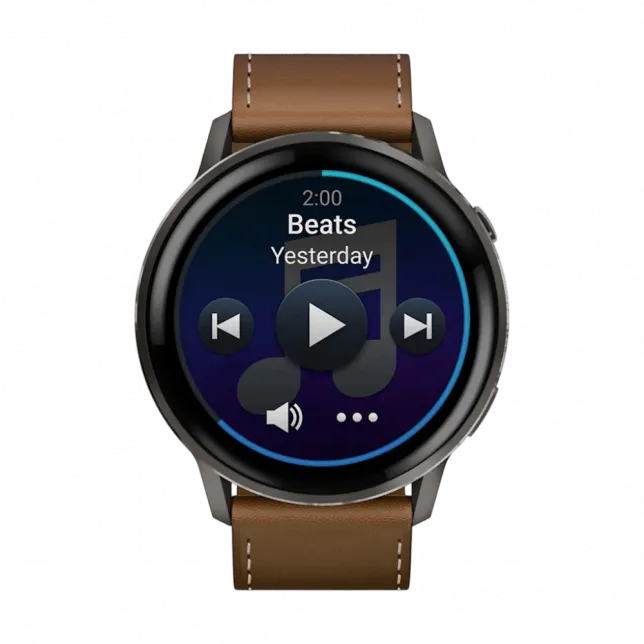 Смарт-годинник Garmin Venu 4 45 мм Slate з Black чорним силіконовим та Brown коричневим шкіряним ремінцями