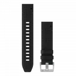 Ремінець QuickFit 22 мм, Black/Green чорний гібридний шкіряний/каучуковий
