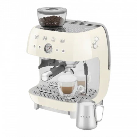Кавомашина еспресо з кавомолкою Smeg (Cream)
