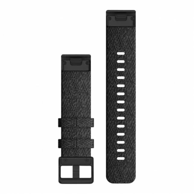 Ремінець QuickFit 20 мм, Heathered Black чорний, Black застібка, нейлоновий