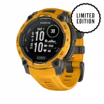 Смарт-годинник Garmin Instinct 3 45 мм, Solar Sunburst помаранчевий з Sunburst/Grey помаранчевим/сірим силіконовим ремінцем