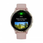 Смарт-годинник Garmin Venu 3S Soft Gold Stainless Steel Bezel з Dust Rose рожевим корпусом та силіконовим ремінцем
