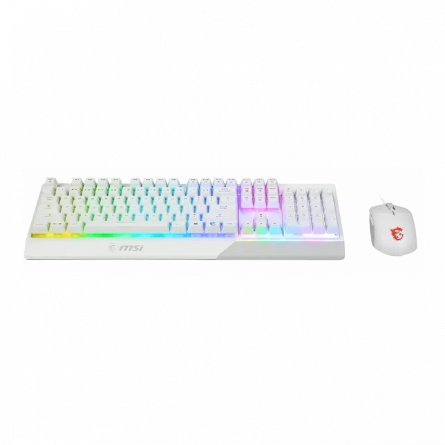 Комплект клавіатура та миша MSI Vigor GK30 COMBO WHITE UA USB, EN/UKR/RU, RGB, білий