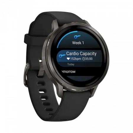 Смарт-годинник Garmin Venu 4 41 мм Slate з Black чорним силіконовим ремінцем